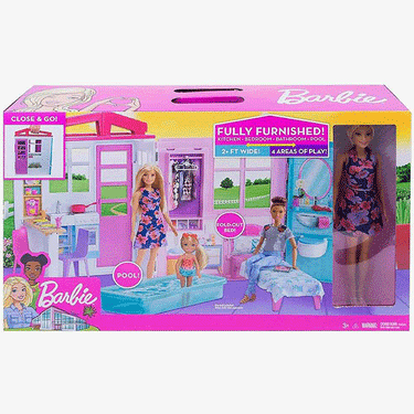 barbie doll with furniture set